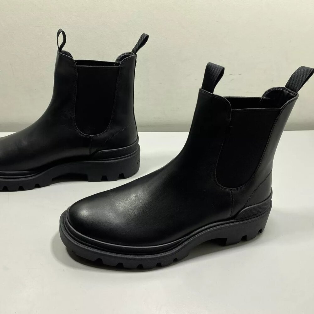 NEW COACH Men's Collin Boots Size 12D Chelsea Pull-On Round Toe Leather Black - Picture 2 of 6